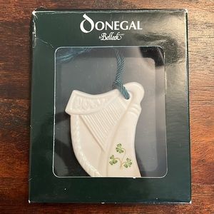 Belleek Donegal Harp Ornament